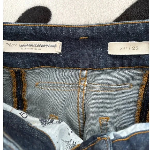 Anthropologie Pilcro‎ & The Letterpress Dark Denim High Rise Slim Jeans - Picture 3 of 3